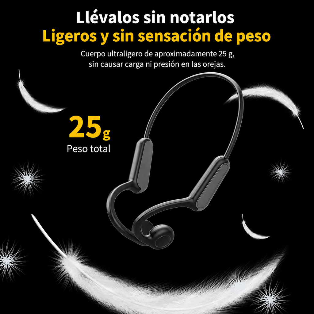 NovaByte SoundWave Pro — Auriculares de Conducción Ósea