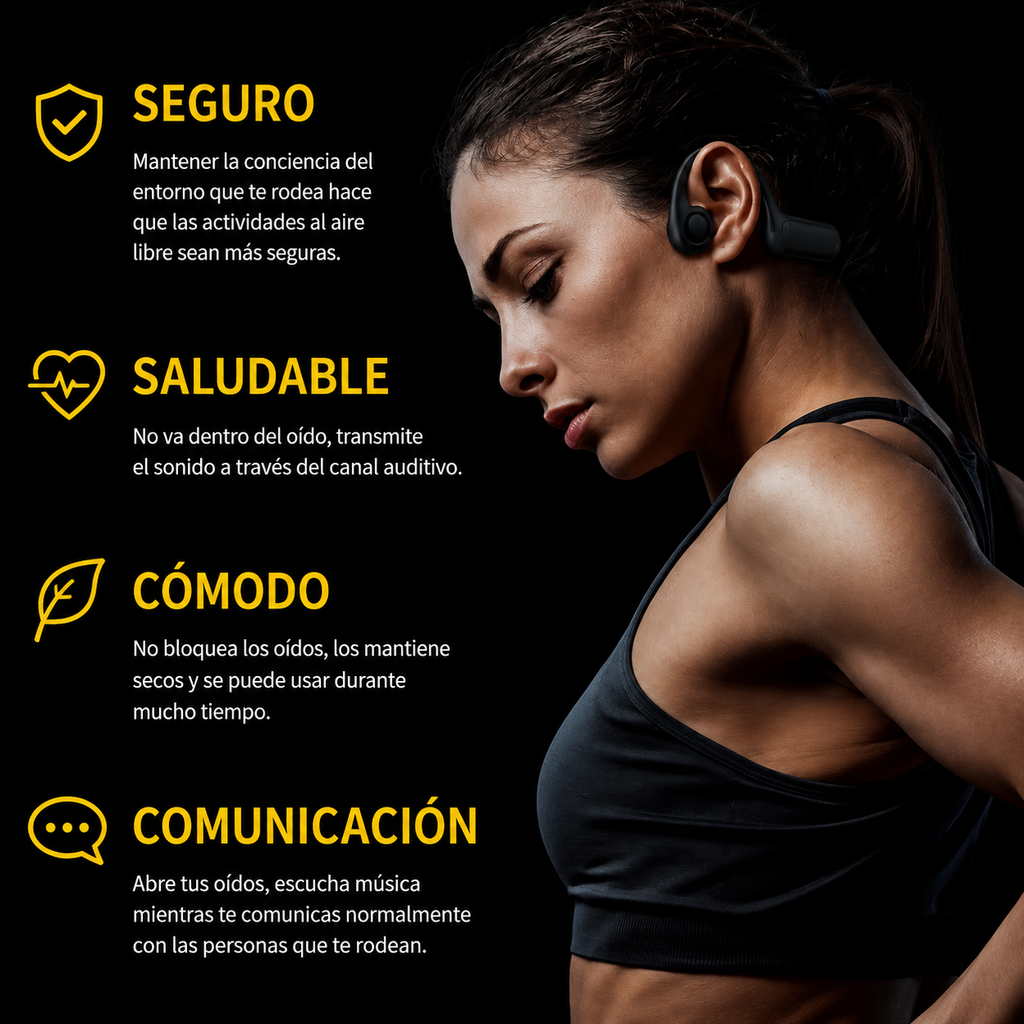 NovaByte SoundWave Pro — Auriculares de Conducción Ósea
